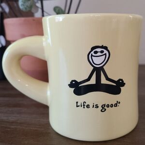 Life is Good ceramic meditation coffee tea mug cup